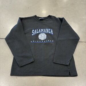 Vintage Universidad de Salamanca Sweatshirt Medium 70s 80s Made In USA Black